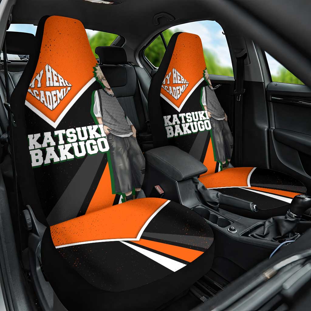 Katsuki Bakugo My Hero Academia Car Seat Cover Anime Grunge Splatter Graphic Style