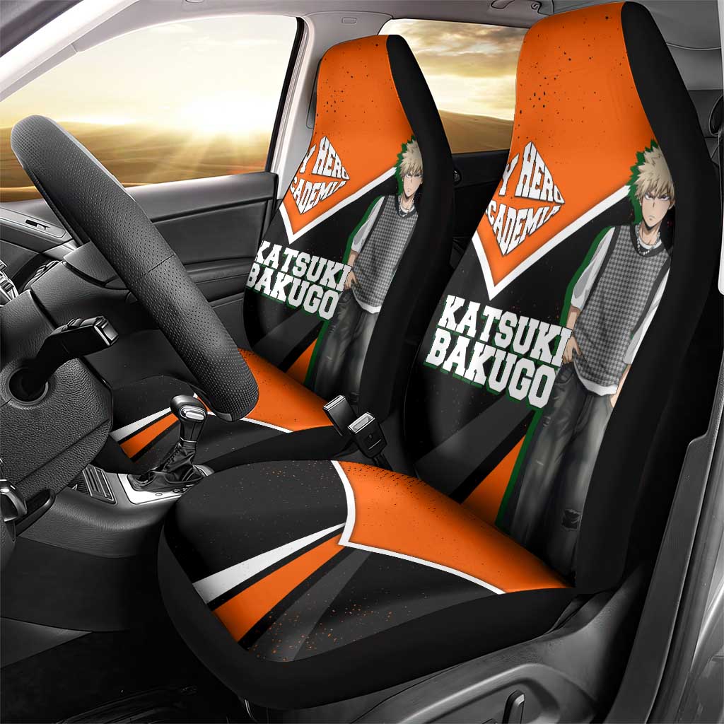 Katsuki Bakugo My Hero Academia Car Seat Cover Anime Grunge Splatter Graphic Style