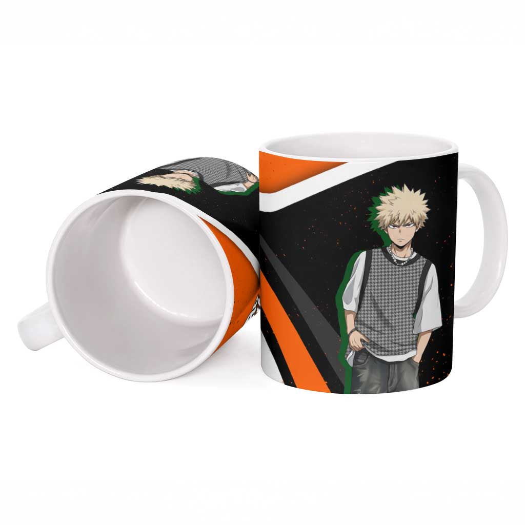 Katsuki Bakugo My Hero Academia Ceramic Mug Anime Grunge Splatter Graphic Style