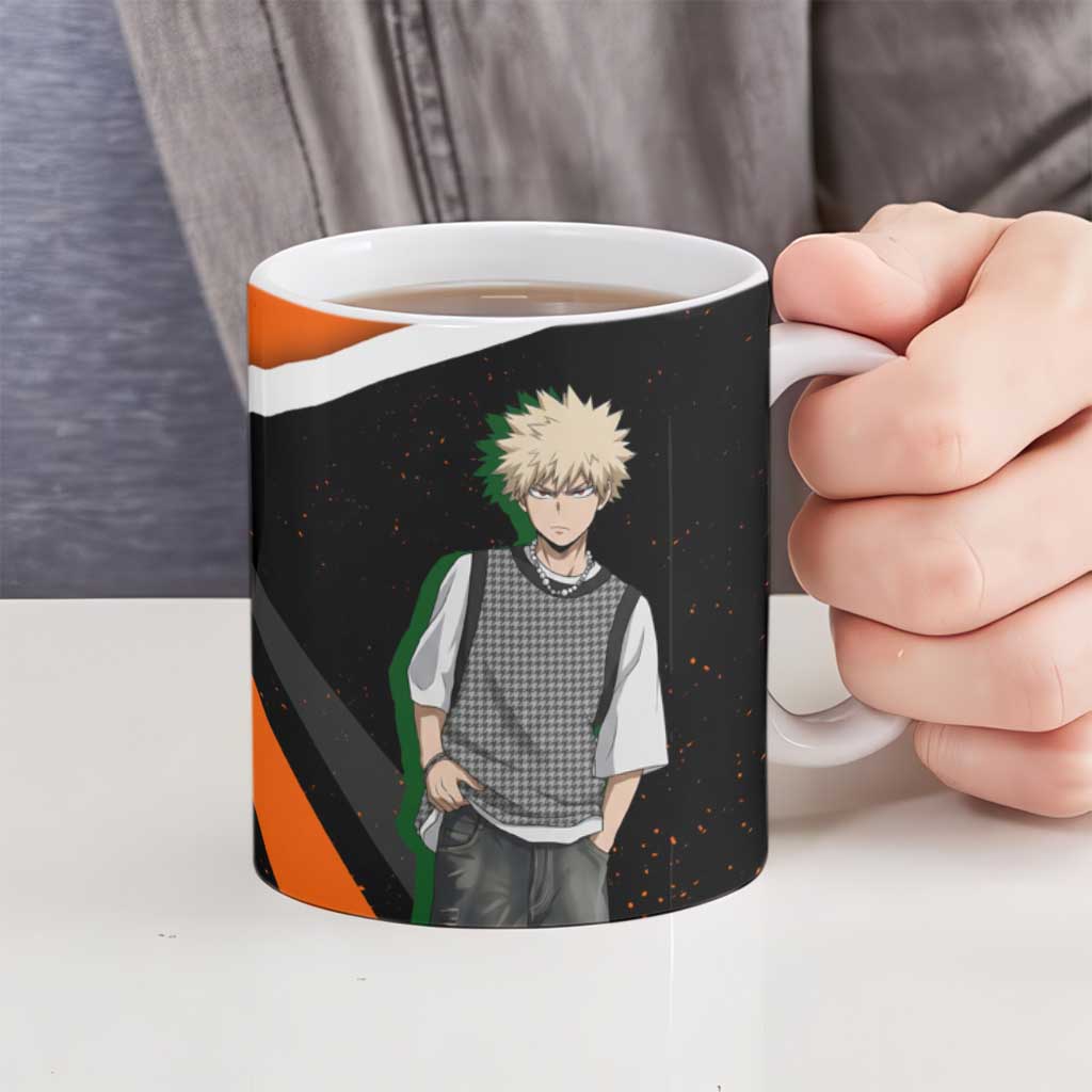 Katsuki Bakugo My Hero Academia Ceramic Mug Anime Grunge Splatter Graphic Style
