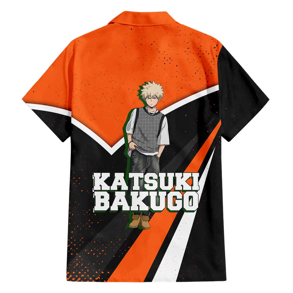 Katsuki Bakugo My Hero Academia Family Matching Mermaid Dress and Hawaiian Shirt Anime Grunge Splatter Graphic Style