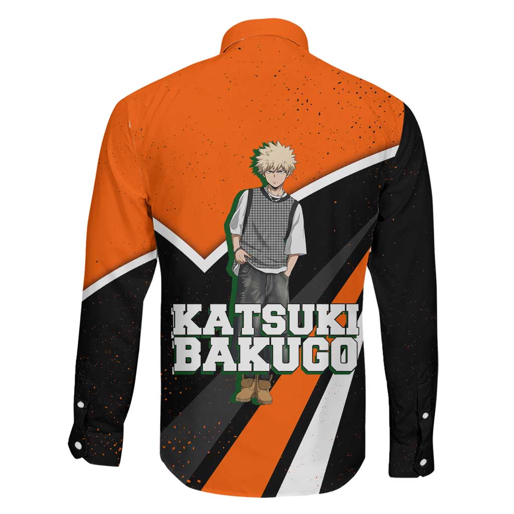 Katsuki Bakugo My Hero Academia Family Matching Off Shoulder Maxi Dress and Hawaiian Shirt Anime Grunge Splatter Graphic Style