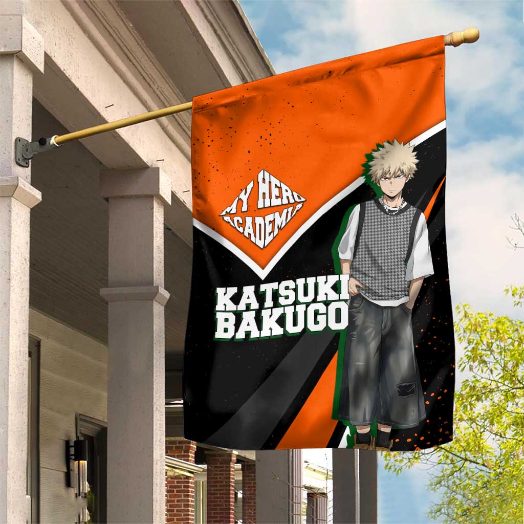 Katsuki Bakugo My Hero Academia Garden Flag Anime Grunge Splatter Graphic Style
