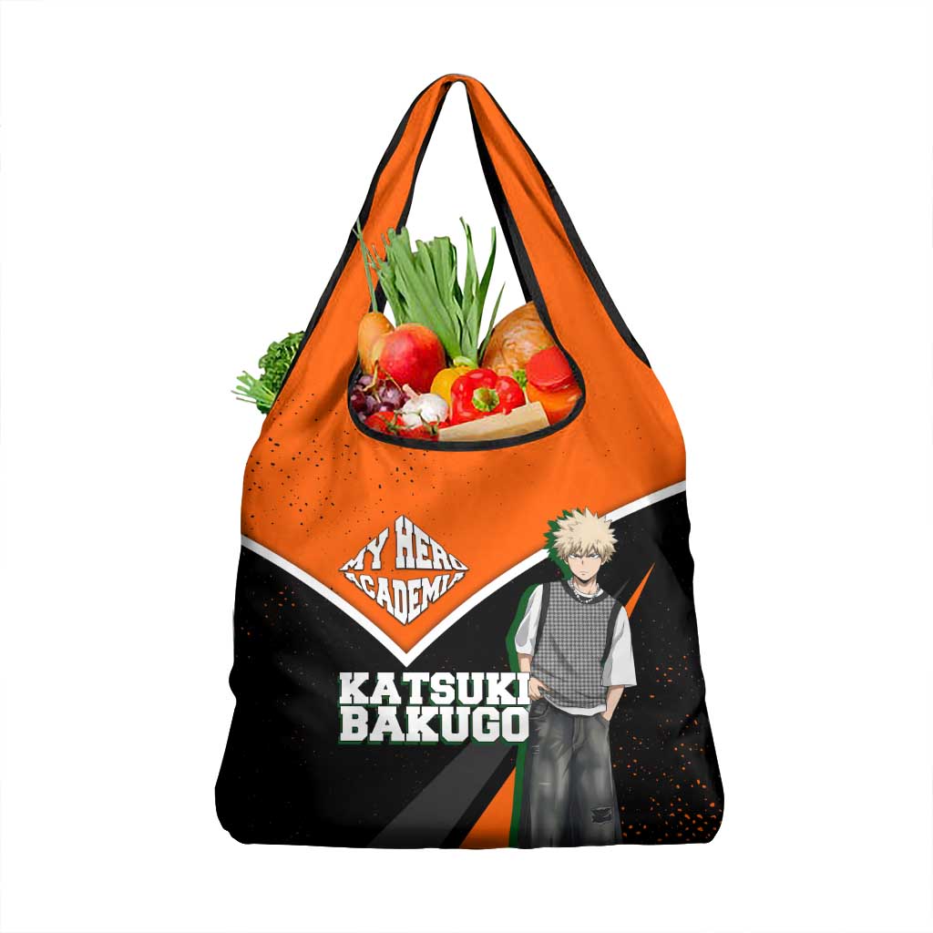 Katsuki Bakugo My Hero Academia Grocery Bag Anime Grunge Splatter Graphic Style