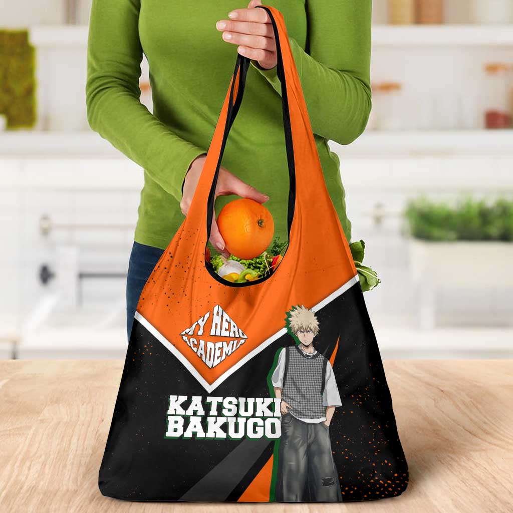 Katsuki Bakugo My Hero Academia Grocery Bag Anime Grunge Splatter Graphic Style
