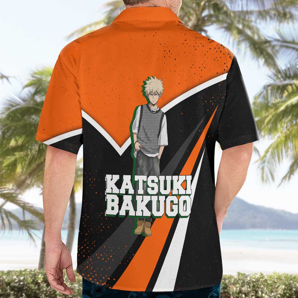 Katsuki Bakugo My Hero Academia Hawaiian Shirt Anime Grunge Splatter Graphic Style