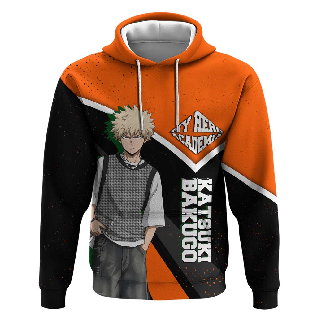 Katsuki Bakugo My Hero Academia Hoodie Anime Grunge Splatter Graphic Style
