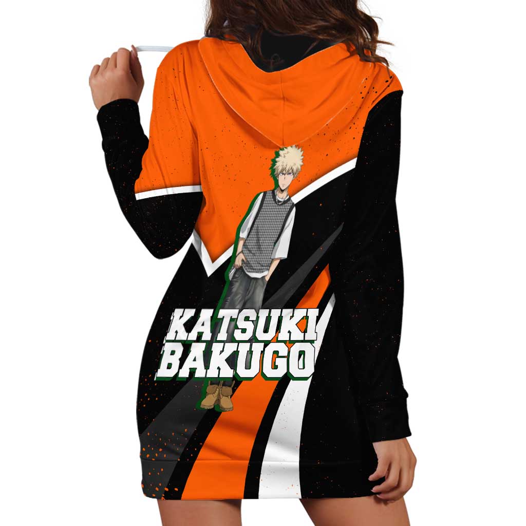 Katsuki Bakugo My Hero Academia Hoodie Dress Anime Grunge Splatter Graphic Style