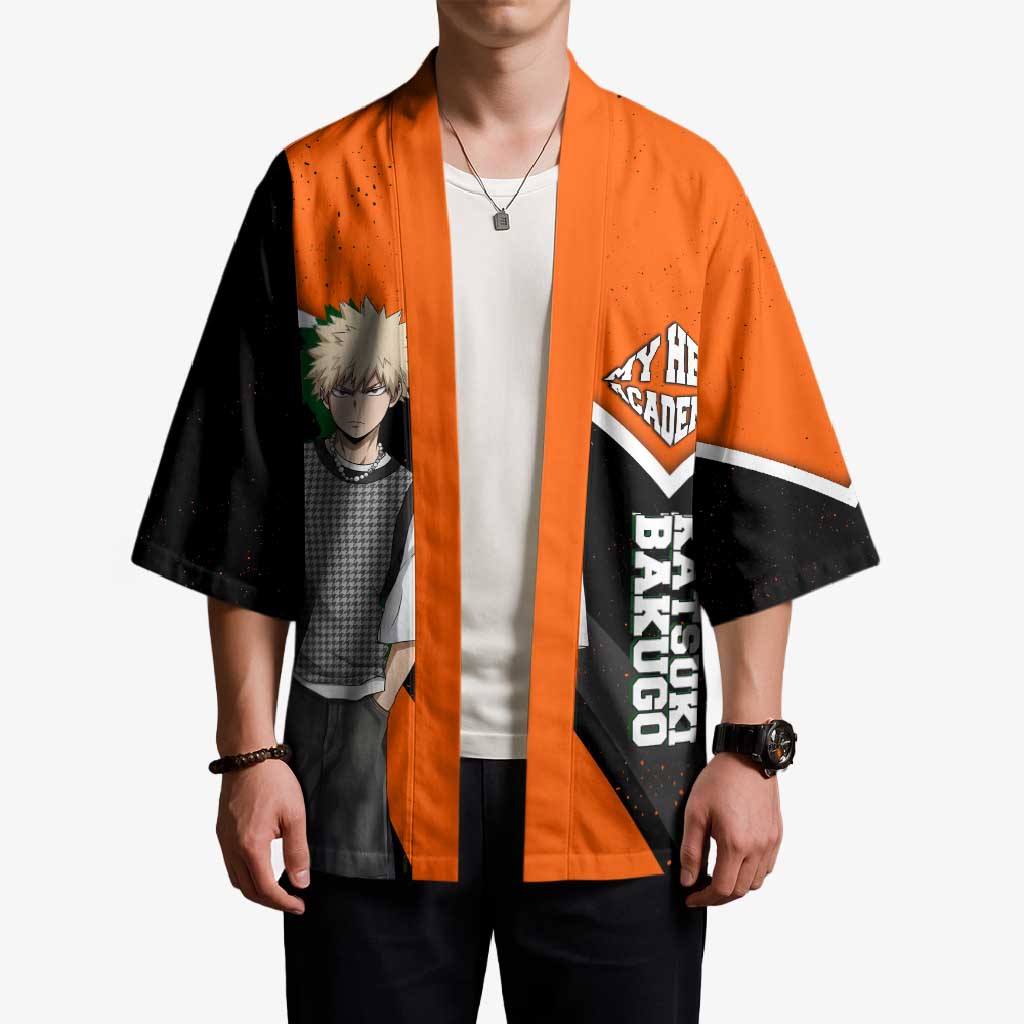 Katsuki Bakugo My Hero Academia Kimono Anime Grunge Splatter Graphic Style