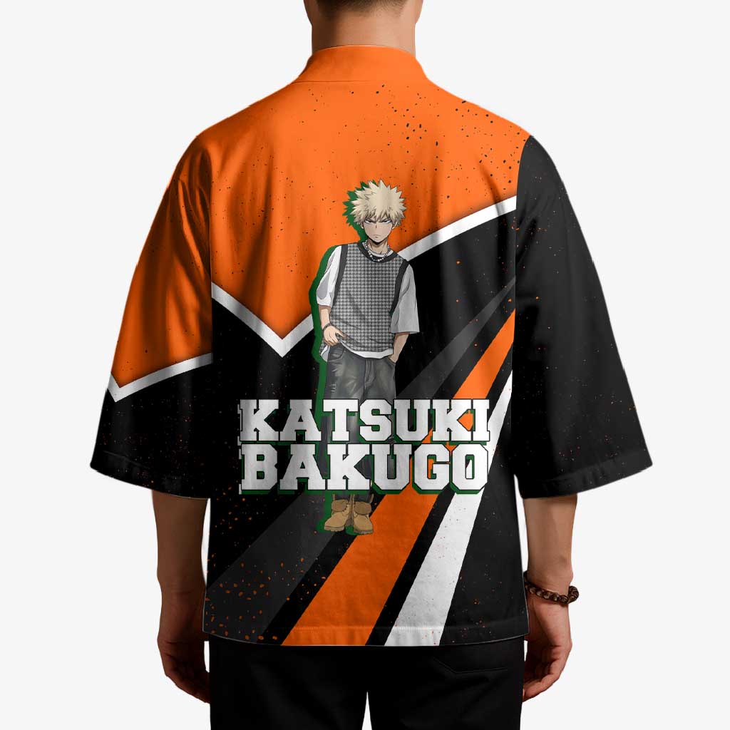 Katsuki Bakugo My Hero Academia Kimono Anime Grunge Splatter Graphic Style
