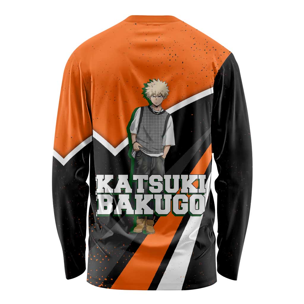 Katsuki Bakugo My Hero Academia Long Sleeve Shirt Anime Grunge Splatter Graphic Style