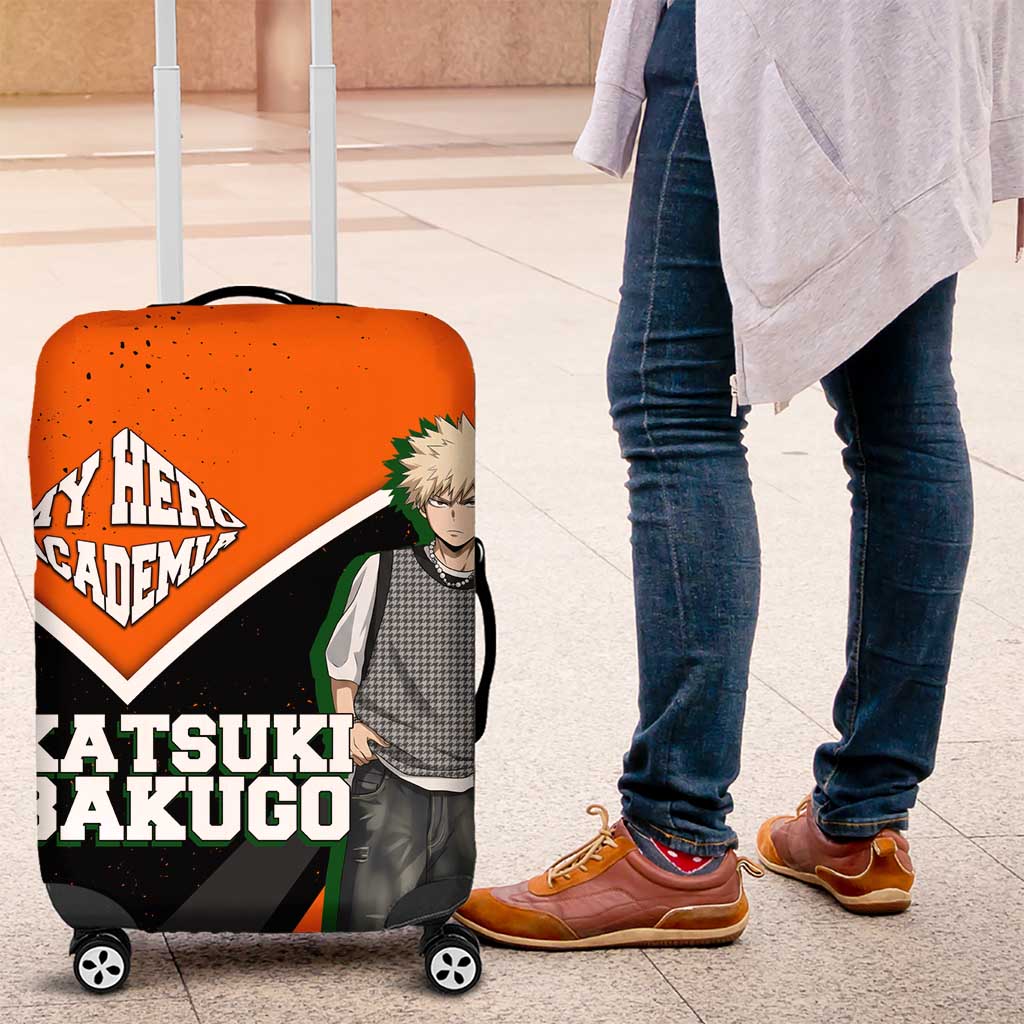 Katsuki Bakugo My Hero Academia Luggage Cover Anime Grunge Splatter Graphic Style