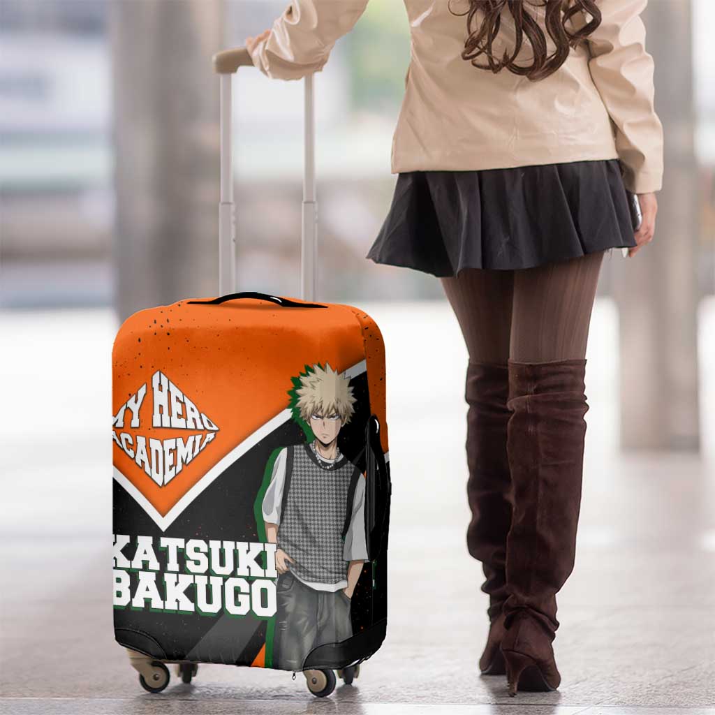 Katsuki Bakugo My Hero Academia Luggage Cover Anime Grunge Splatter Graphic Style