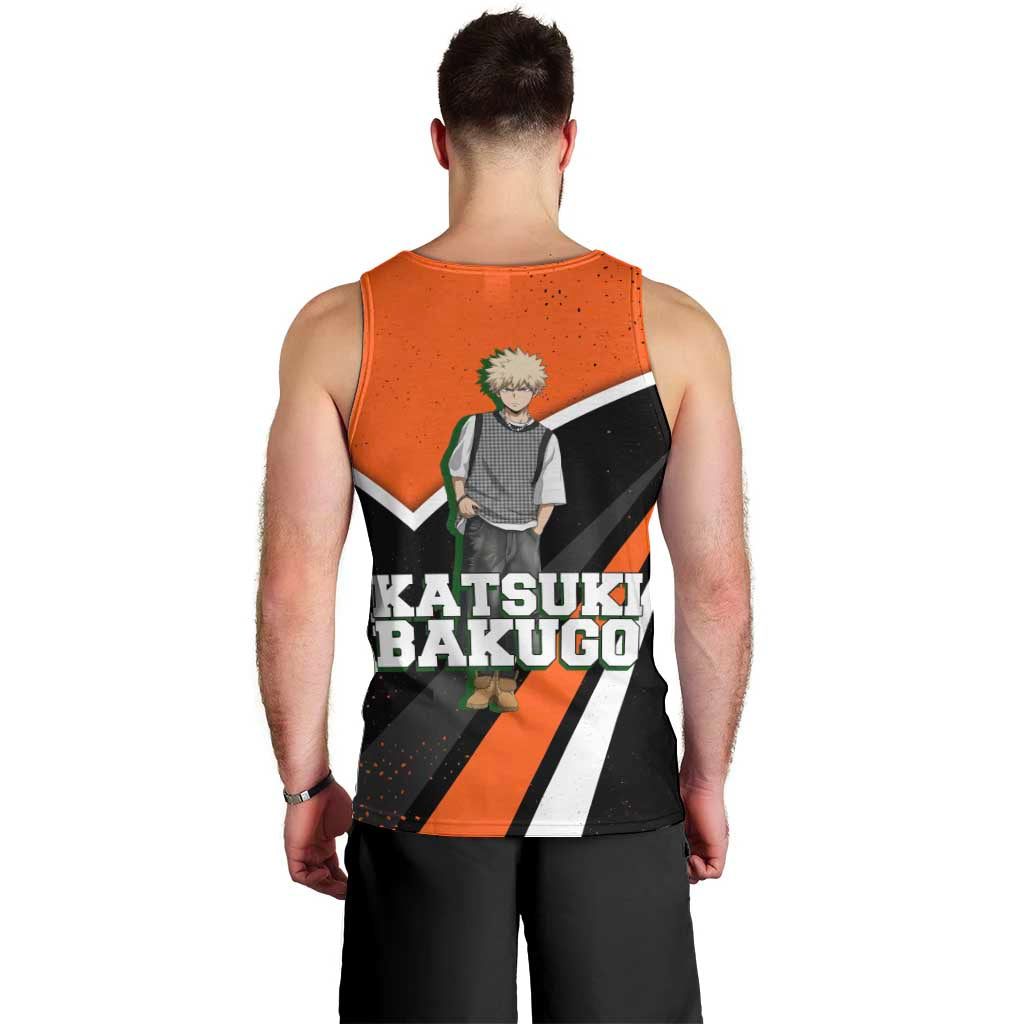 Katsuki Bakugo My Hero Academia Men Tank Top Anime Grunge Splatter Graphic Style
