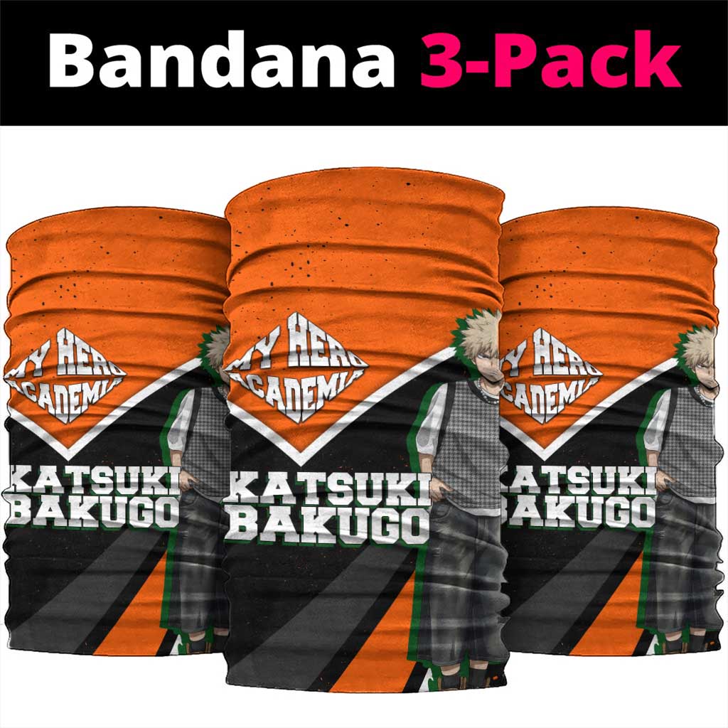 Katsuki Bakugo My Hero Academia Neck Gaiter Anime Grunge Splatter Graphic Style