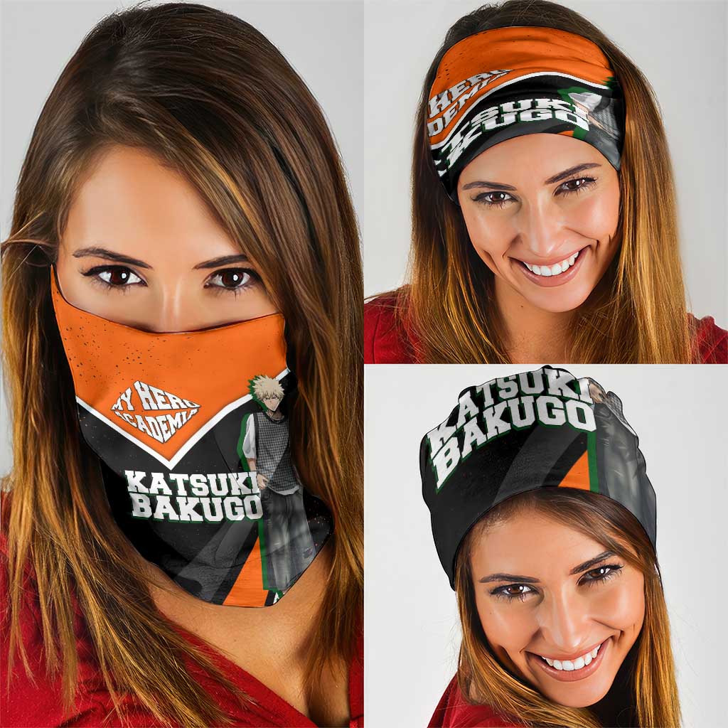 Katsuki Bakugo My Hero Academia Neck Gaiter Anime Grunge Splatter Graphic Style