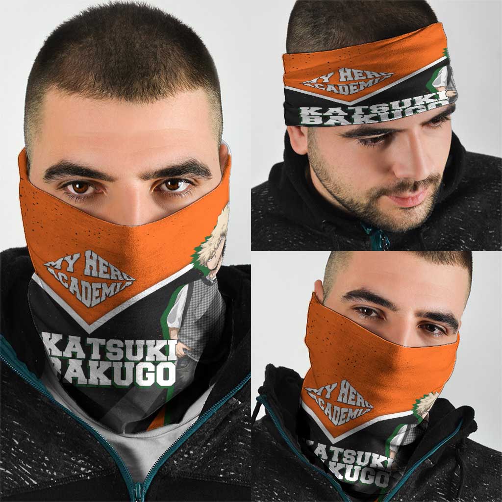 Katsuki Bakugo My Hero Academia Neck Gaiter Anime Grunge Splatter Graphic Style