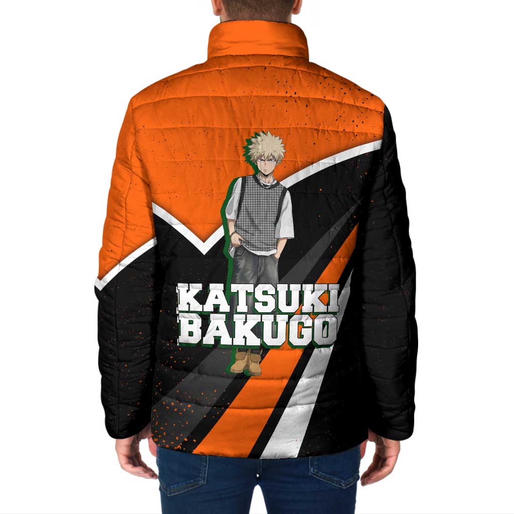 Katsuki Bakugo My Hero Academia Padded Jacket Anime Grunge Splatter Graphic Style