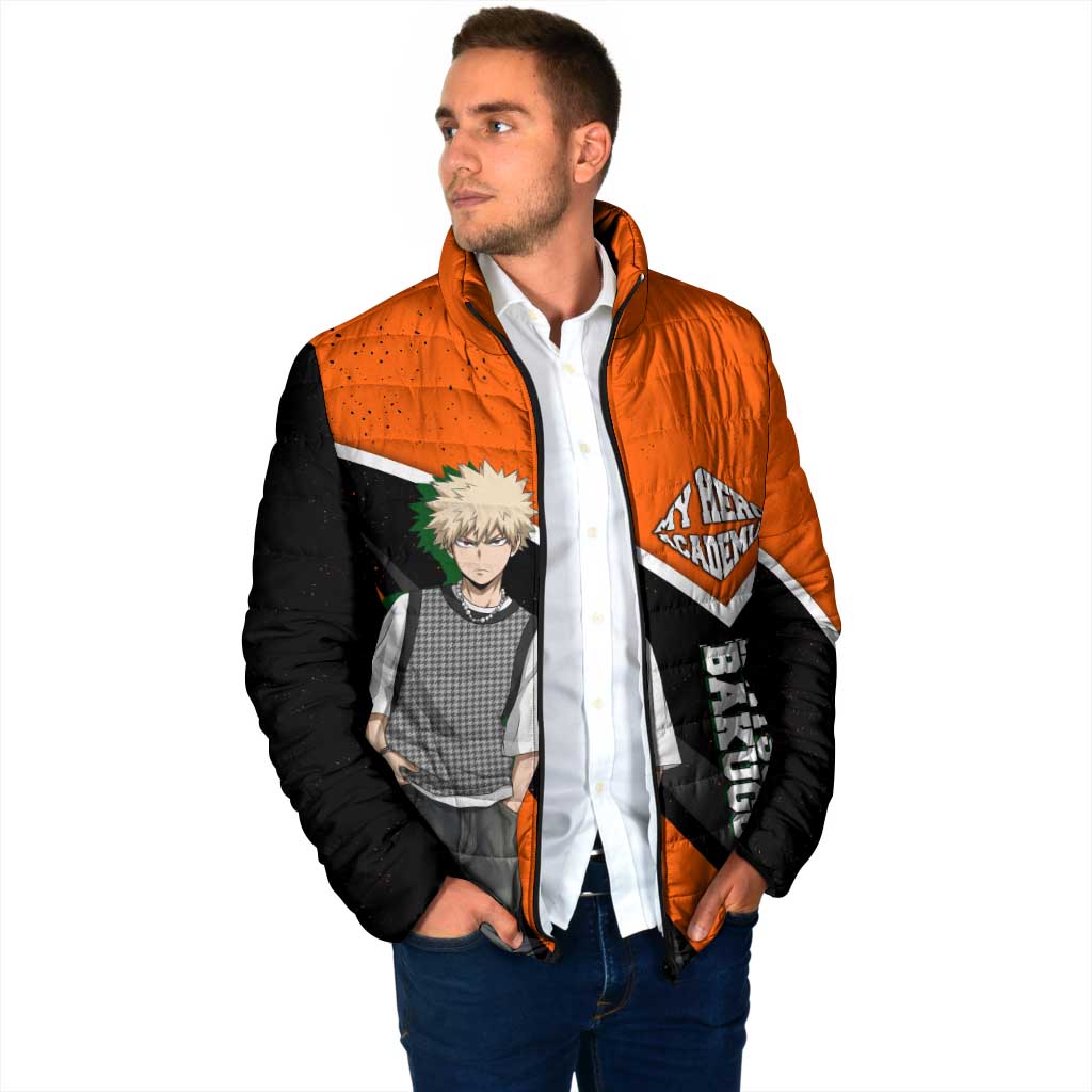 Katsuki Bakugo My Hero Academia Padded Jacket Anime Grunge Splatter Graphic Style
