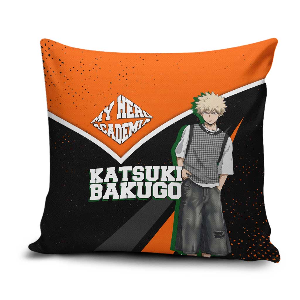 Katsuki Bakugo My Hero Academia Pillow Cover Anime Grunge Splatter Graphic Style