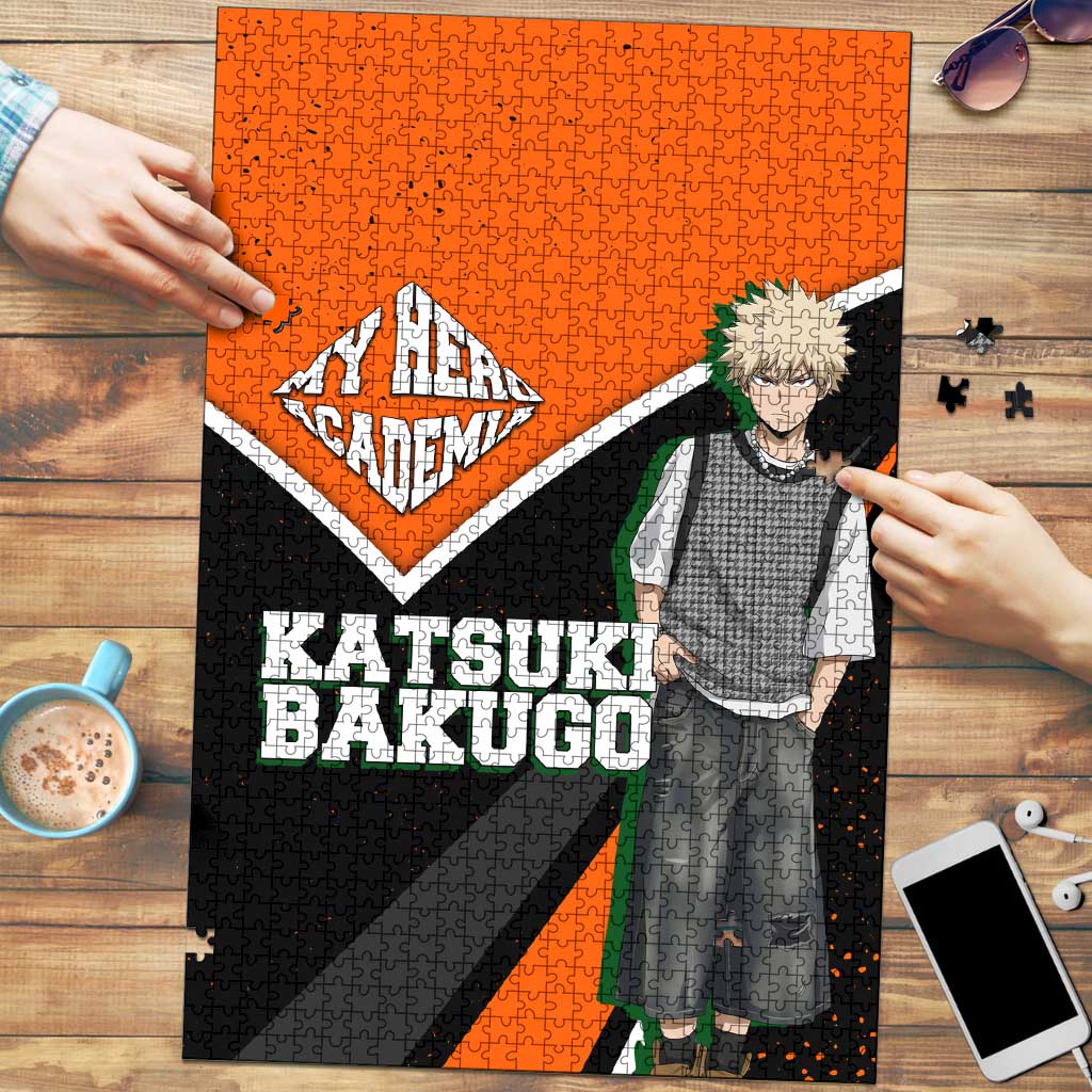 Katsuki Bakugo My Hero Academia Puzzle Anime Grunge Splatter Graphic Style