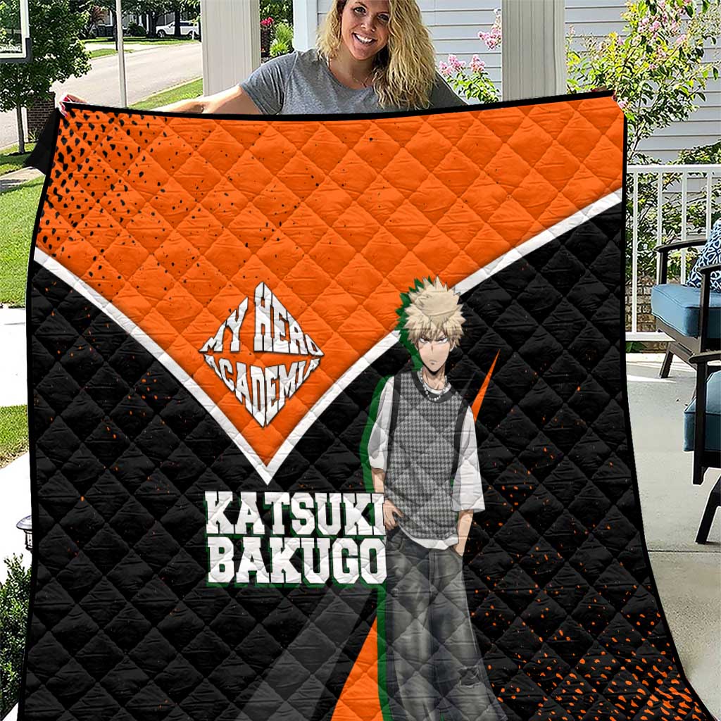 Katsuki Bakugo My Hero Academia Quilt Anime Grunge Splatter Graphic Style