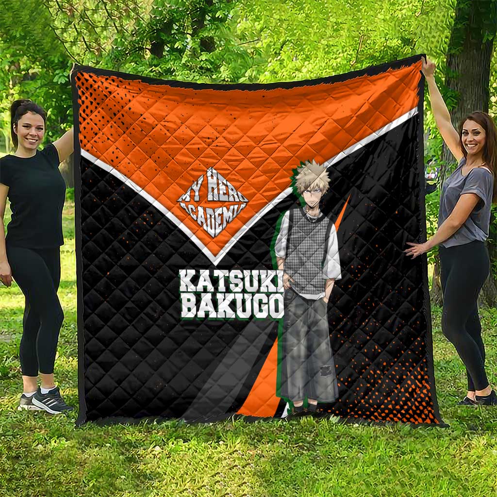 Katsuki Bakugo My Hero Academia Quilt Anime Grunge Splatter Graphic Style