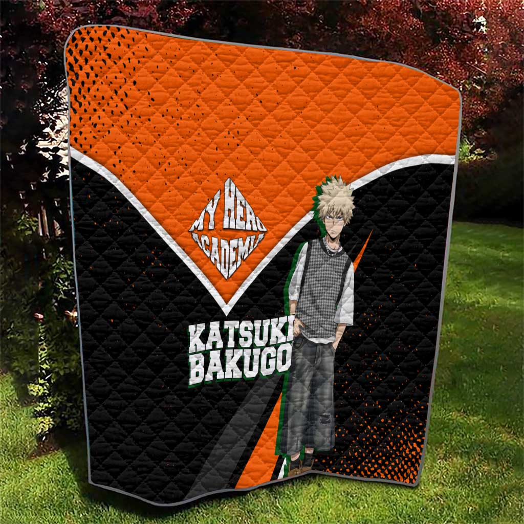 Katsuki Bakugo My Hero Academia Quilt Anime Grunge Splatter Graphic Style