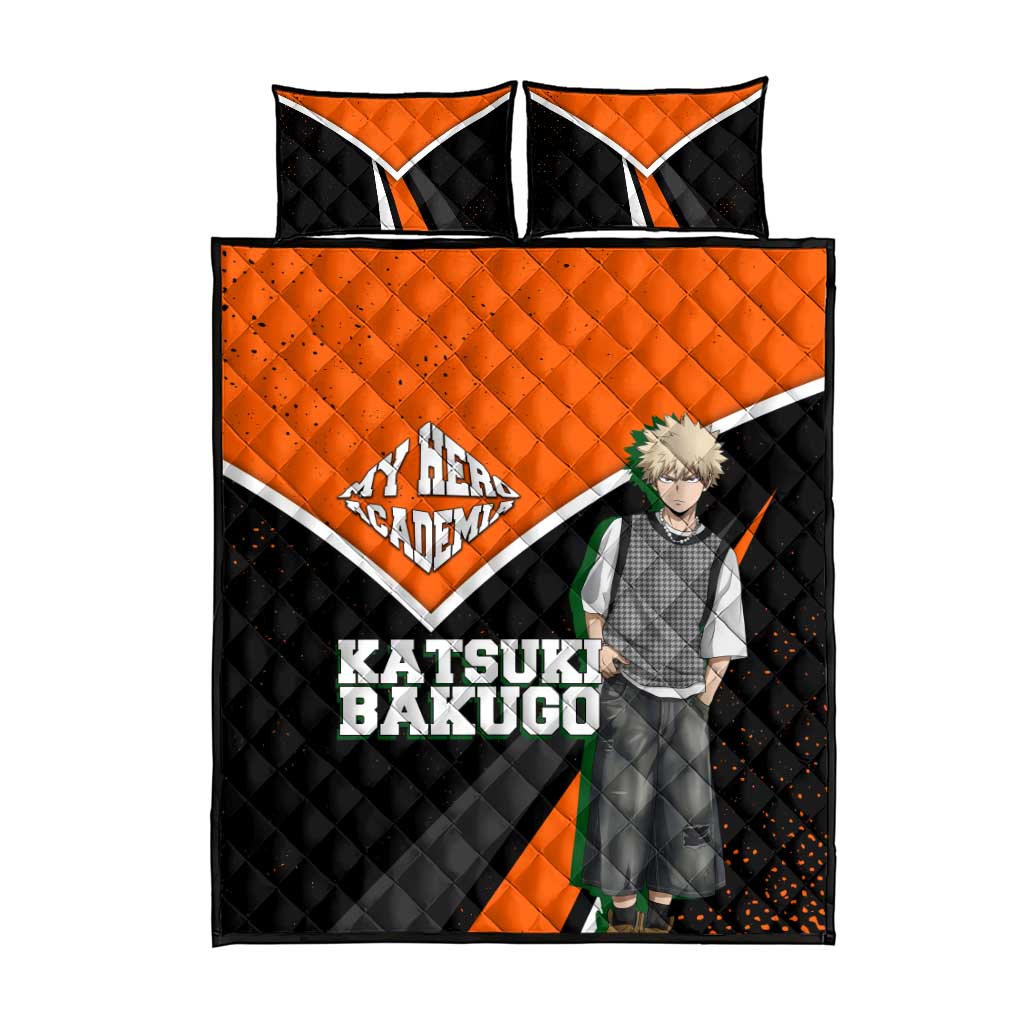 Katsuki Bakugo My Hero Academia Quilt Bed Set Anime Grunge Splatter Graphic Style