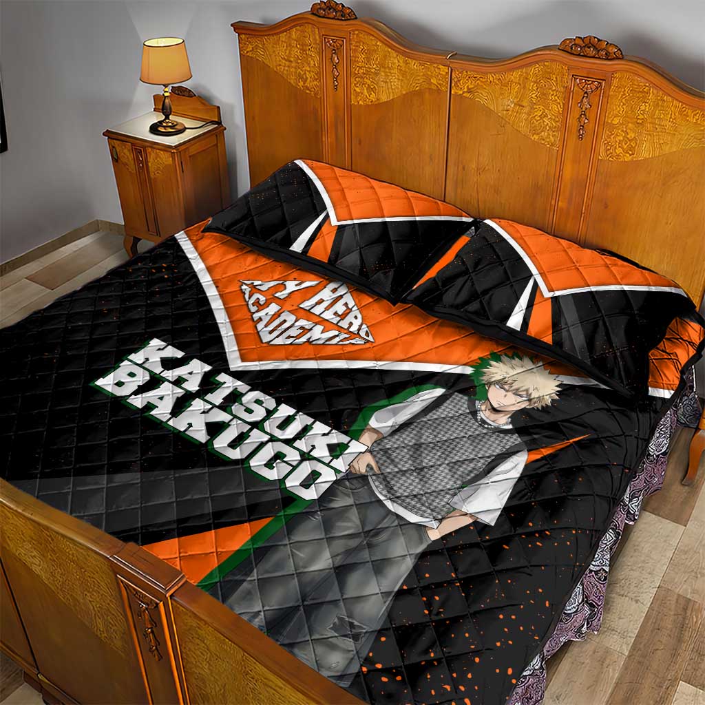 Katsuki Bakugo My Hero Academia Quilt Bed Set Anime Grunge Splatter Graphic Style