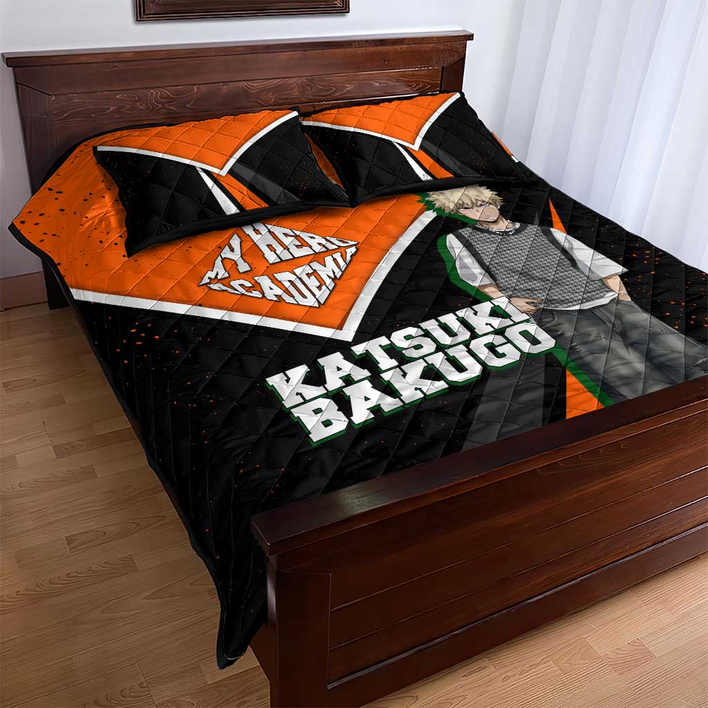 Katsuki Bakugo My Hero Academia Quilt Bed Set Anime Grunge Splatter Graphic Style