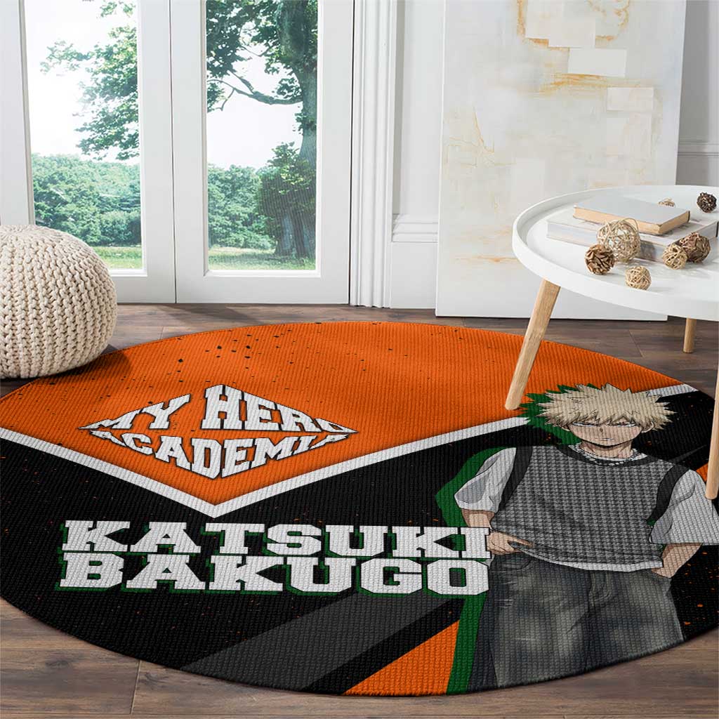 Katsuki Bakugo My Hero Academia Round Carpet Anime Grunge Splatter Graphic Style