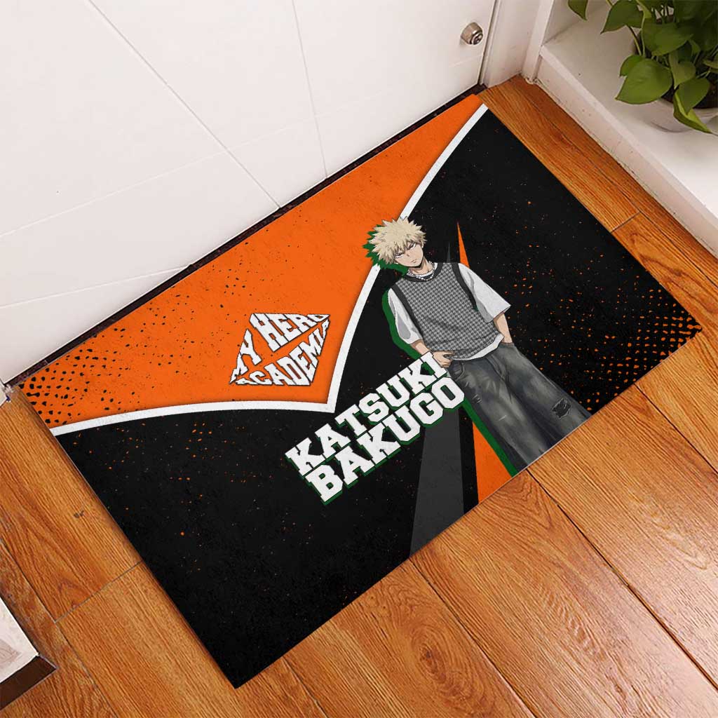 Katsuki Bakugo My Hero Academia Rubber Doormat Anime Grunge Splatter Graphic Style