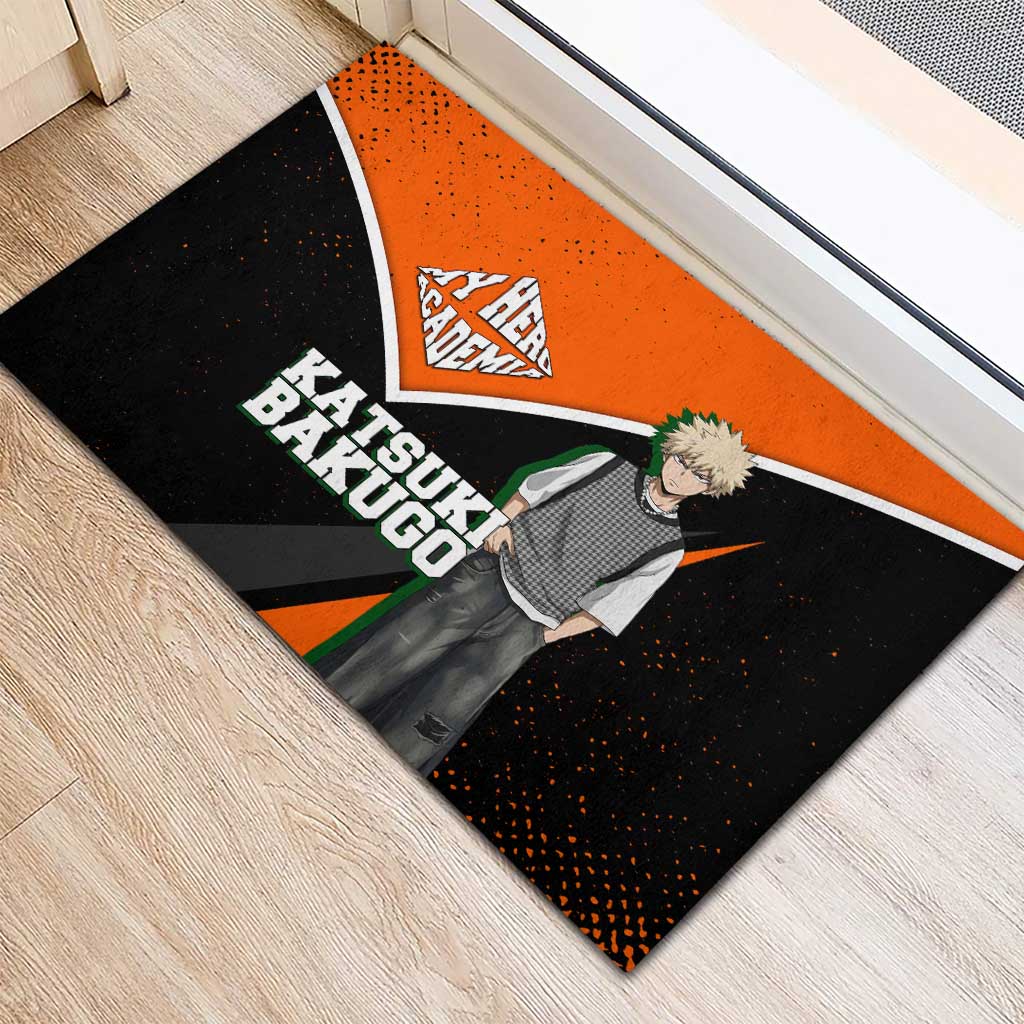 Katsuki Bakugo My Hero Academia Rubber Doormat Anime Grunge Splatter Graphic Style