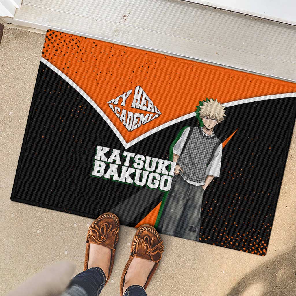 Katsuki Bakugo My Hero Academia Rubber Doormat Anime Grunge Splatter Graphic Style