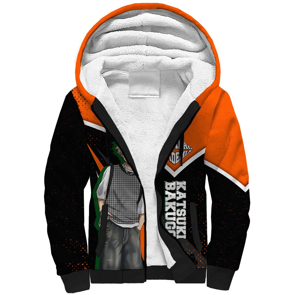 Katsuki Bakugo My Hero Academia Sherpa Hoodie Anime Grunge Splatter Graphic Style