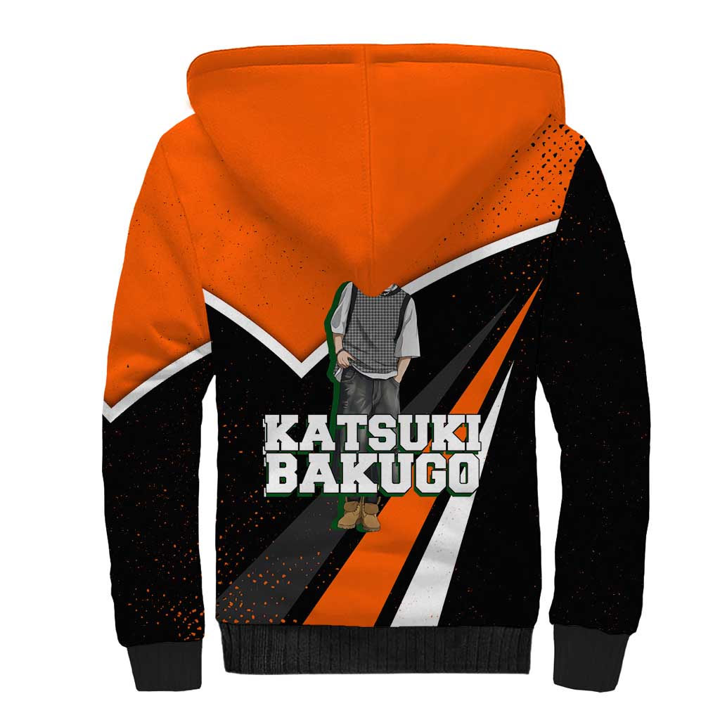 Katsuki Bakugo My Hero Academia Sherpa Hoodie Anime Grunge Splatter Graphic Style