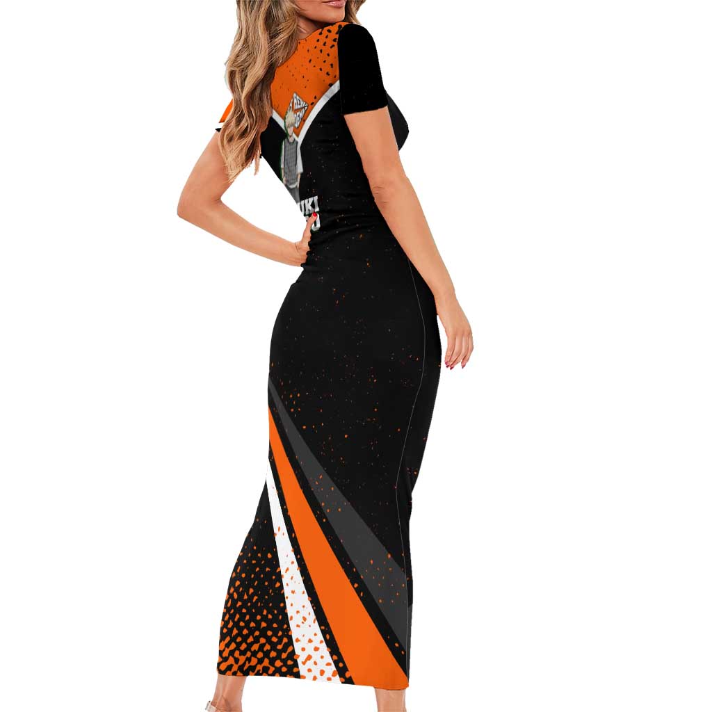 Katsuki Bakugo My Hero Academia Short Sleeve Bodycon Dress Anime Grunge Splatter Graphic Style
