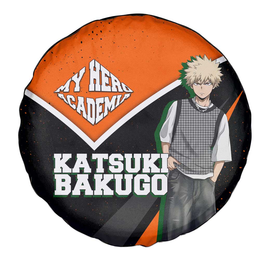 Katsuki Bakugo My Hero Academia Spare Tire Cover Anime Grunge Splatter Graphic Style