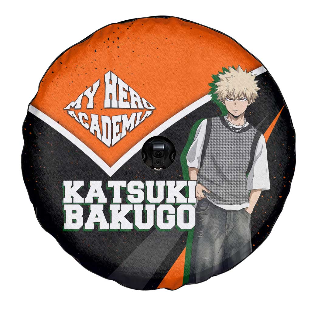 Katsuki Bakugo My Hero Academia Spare Tire Cover Anime Grunge Splatter Graphic Style