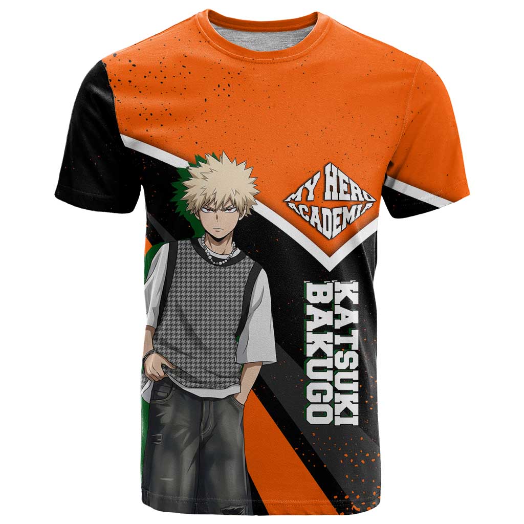 Katsuki Bakugo My Hero Academia T Shirt Anime Grunge Splatter Graphic Style