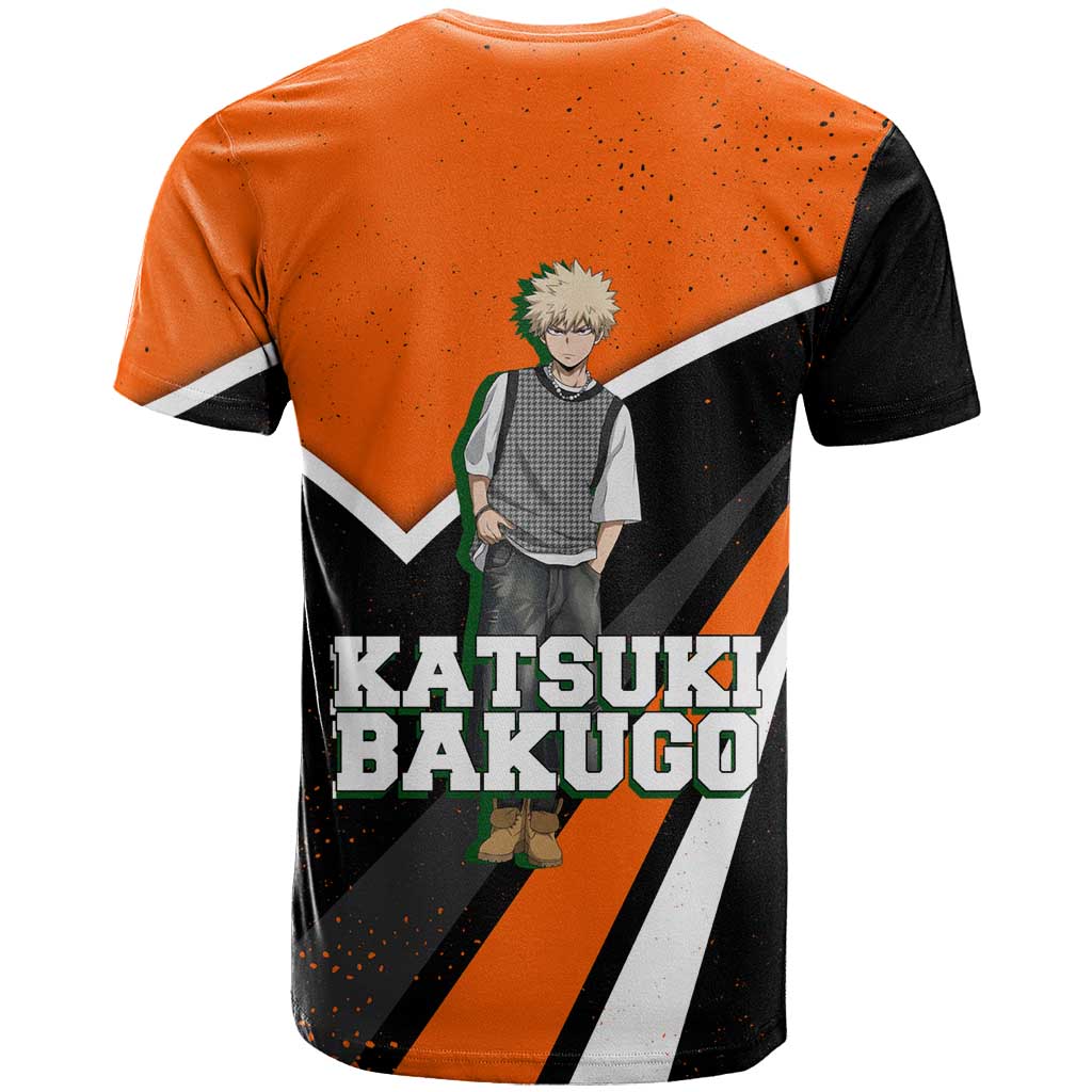 Katsuki Bakugo My Hero Academia T Shirt Anime Grunge Splatter Graphic Style
