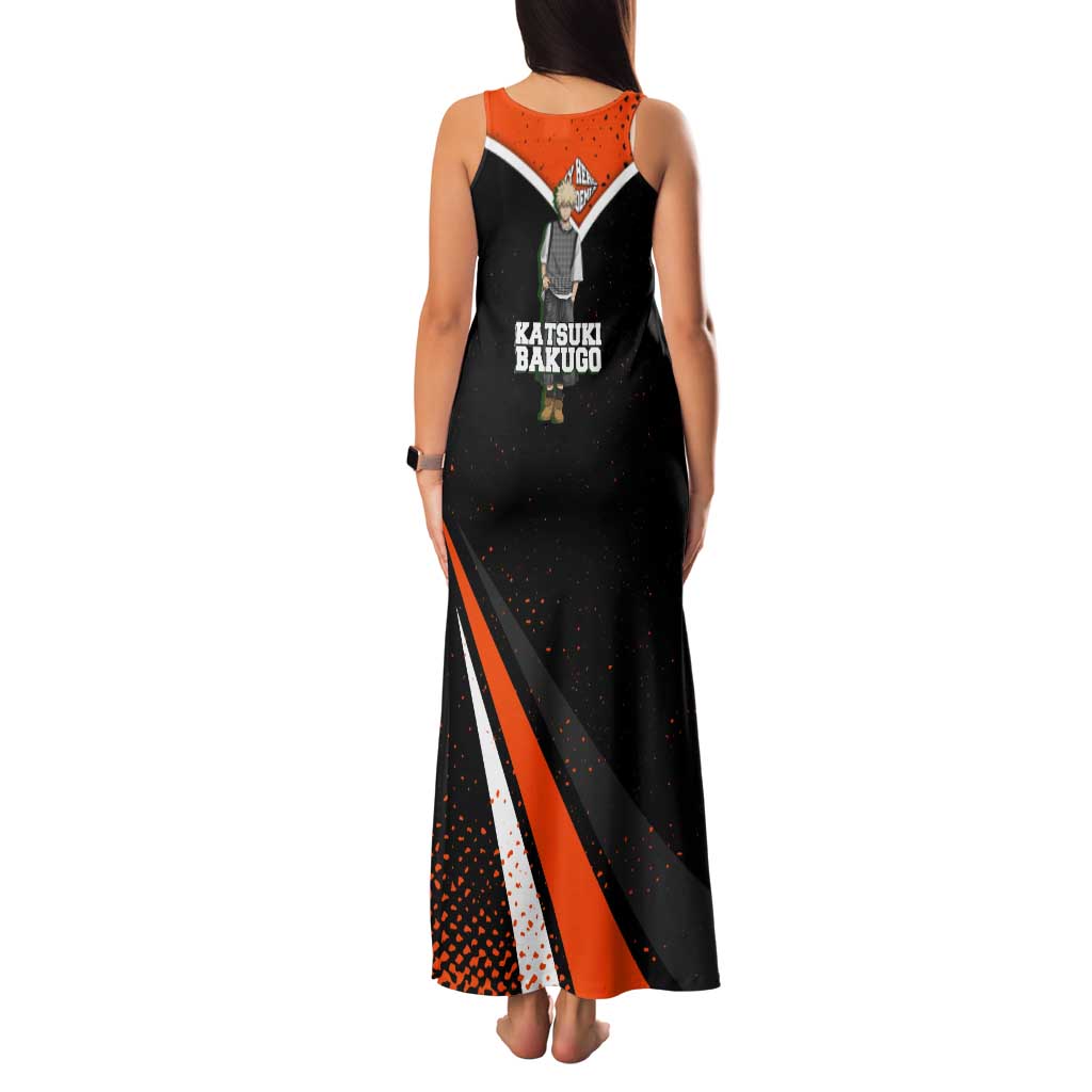 Katsuki Bakugo My Hero Academia Tank Maxi Dress Anime Grunge Splatter Graphic Style