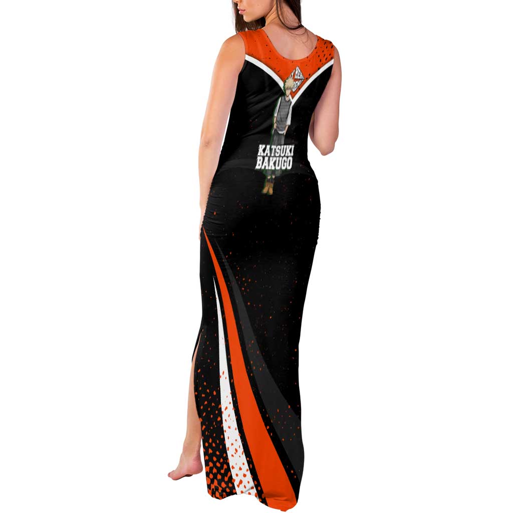 Katsuki Bakugo My Hero Academia Tank Maxi Dress Anime Grunge Splatter Graphic Style
