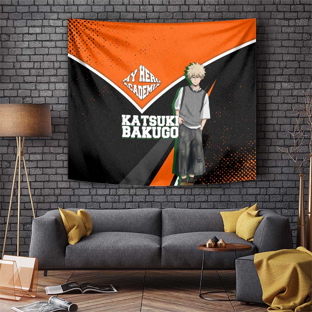 Katsuki Bakugo My Hero Academia Tapestry Anime Grunge Splatter Graphic Style