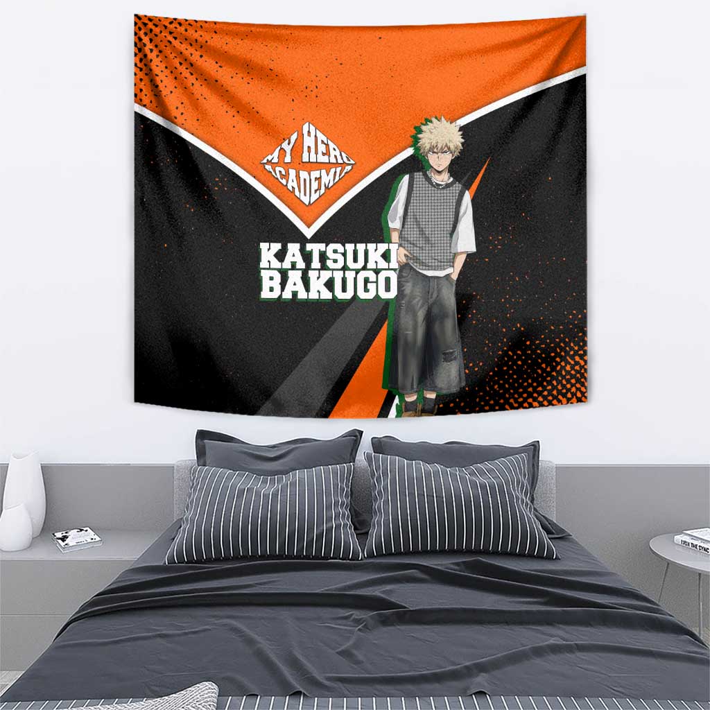 Katsuki Bakugo My Hero Academia Tapestry Anime Grunge Splatter Graphic Style