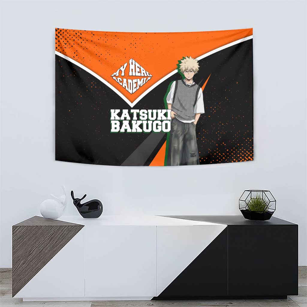 Katsuki Bakugo My Hero Academia Tapestry Anime Grunge Splatter Graphic Style