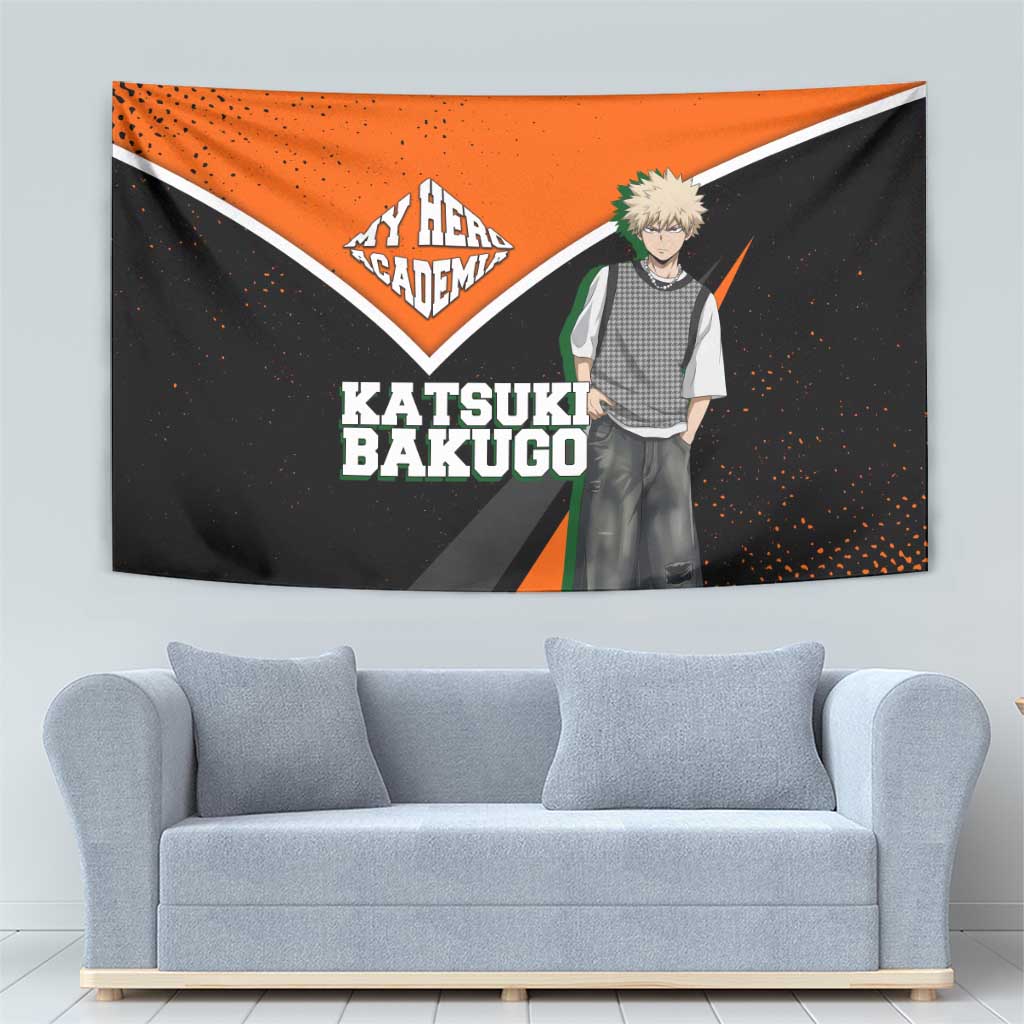Katsuki Bakugo My Hero Academia Tapestry Anime Grunge Splatter Graphic Style