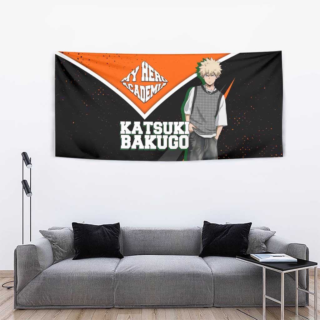Katsuki Bakugo My Hero Academia Tapestry Anime Grunge Splatter Graphic Style