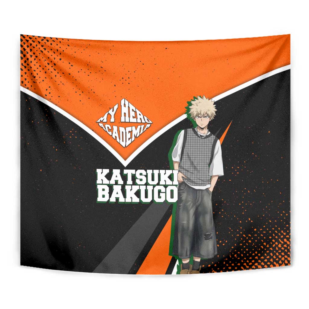Katsuki Bakugo My Hero Academia Tapestry Anime Grunge Splatter Graphic Style